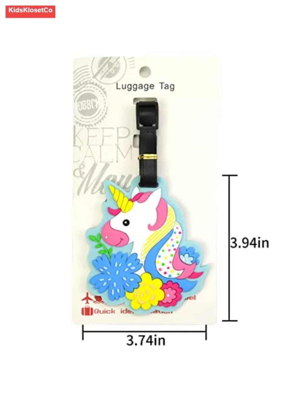 Cute Unicorn Silicone Luggage Tag for Suitcase Backpack Travel ID Tag